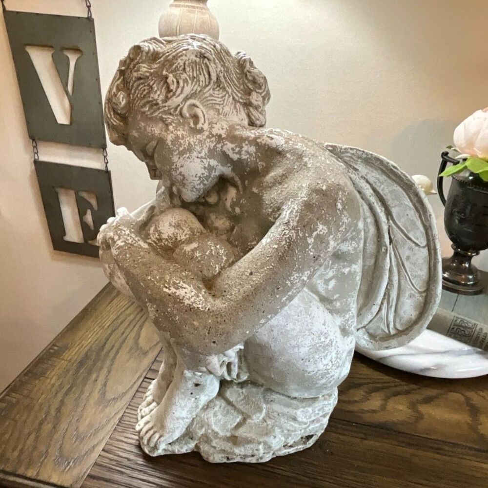 Absolute best Vintage Concrete Fairy or Angel with wings must see Vintage Garden